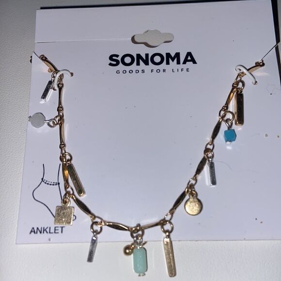 Sonoma NWT Anklet cute mixed metals details gold color - Picture 1 of 5